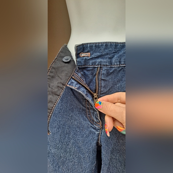 The Limited Jeans Drew Jeans Dark Blue Jeans Mid Rise EXTRA WIDE LEG Size 8 - Picture 9 of 13